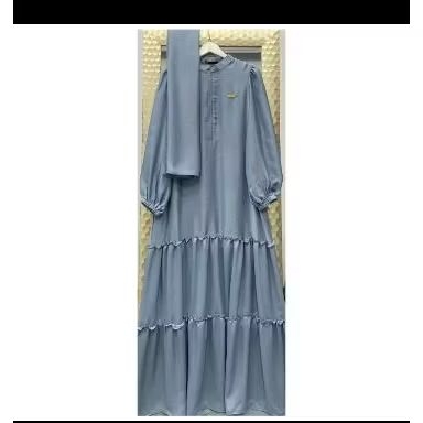 PL P❤️ dress denim set hijab