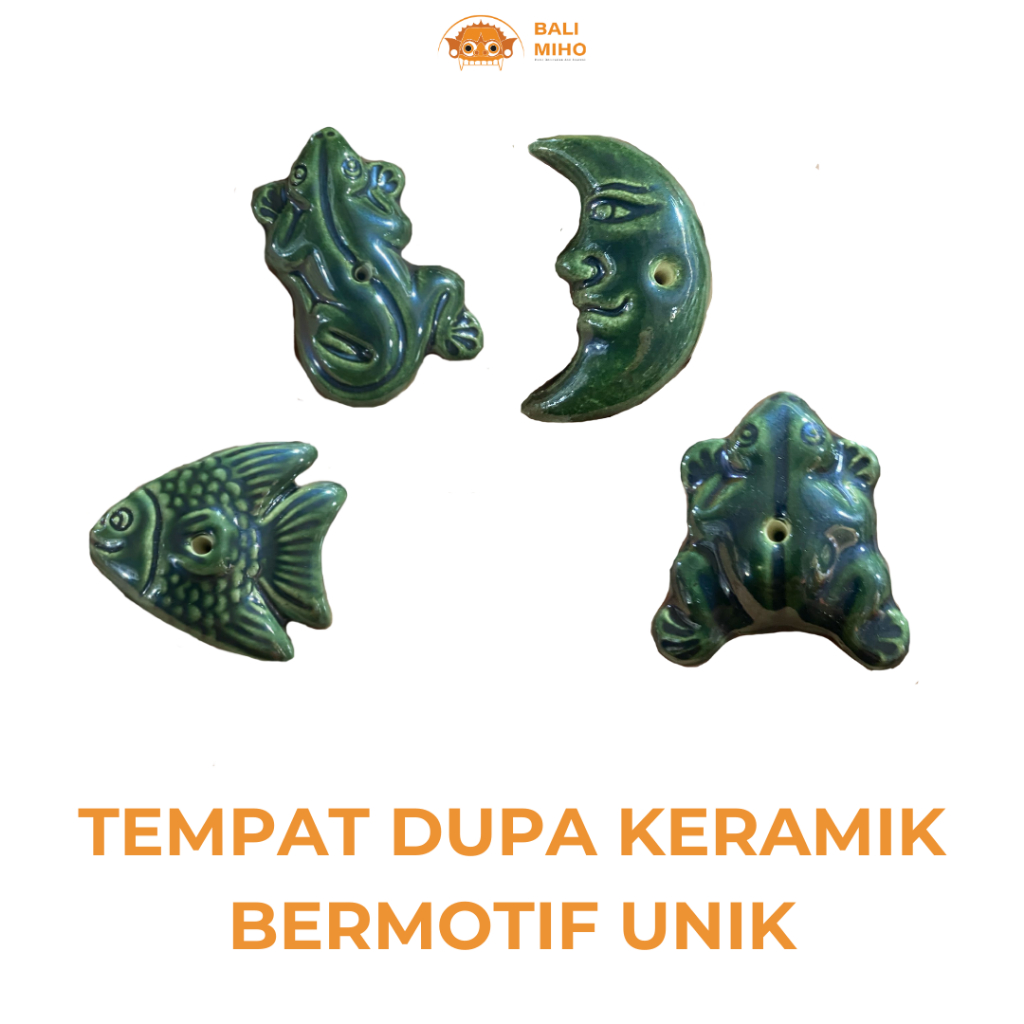 Tempat Dupa Keramik Motif Binatang dan Tangan - Tempat Dupa Batu Motif Ikan - Tempat Dupa Motif Toke