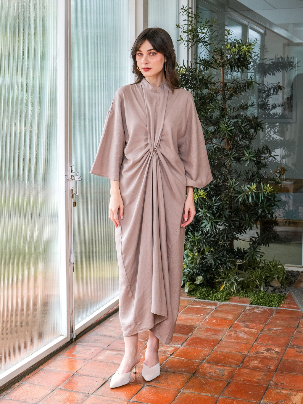 Asiro Jauza Linen Dress Gamis Session Ramadhan Baju Lebaran 2026 Gamis Panjang Wanita Gamis Linen Ga