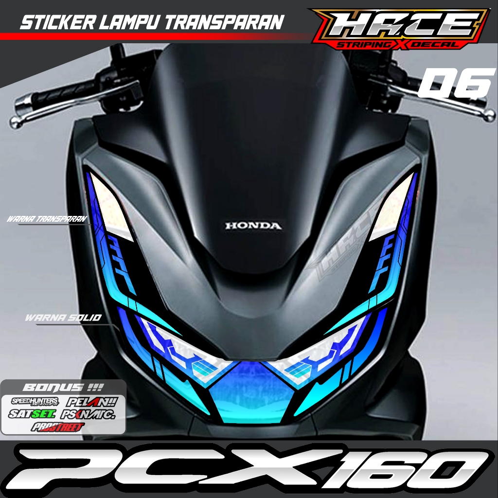 KODE 06 STIKER VARIASI ALIS LAMPU MOTOR PCX 160 - STIKER ALIS LAMPU PCX 160 PREMIUM GRAFIK