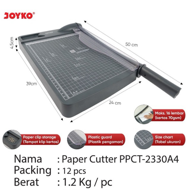

Pemotong Kertas A4 / Paper Cutter A4 PPCT-2330A4 PPCT2330 Joyko