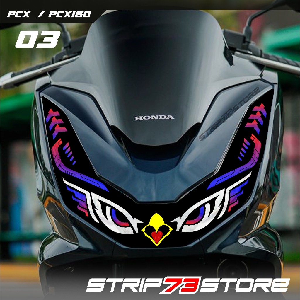 KODE 03 STIKER VARIASI ALIS LAMPU DEPAN MOTOR PCX 160 - STIKER ALIS LAMPU PCX 160 VARIASI MATA ELANG