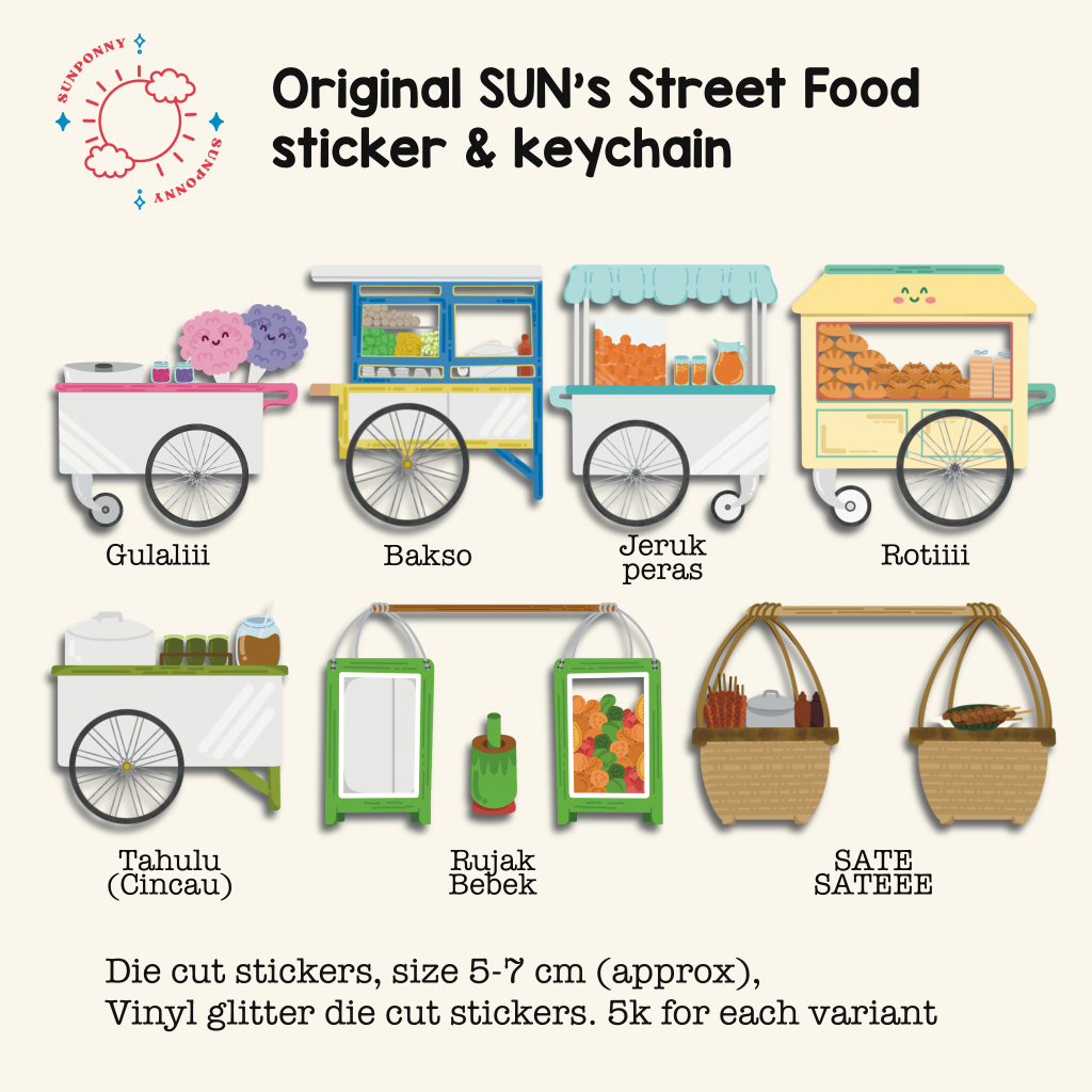 

SUNPONNY Food Festival Die Cut Stickers