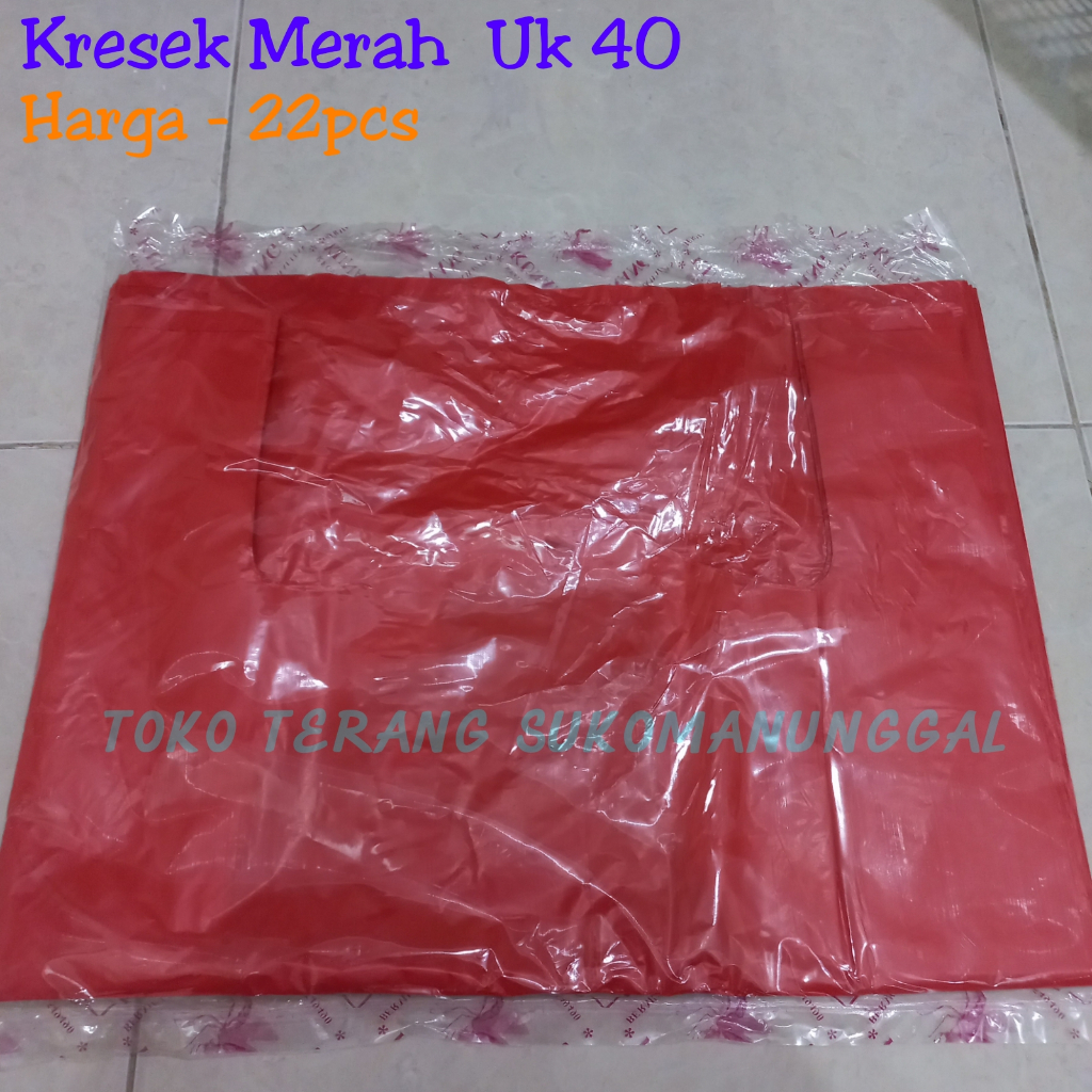 kresek merah uk 40 kresek merah polos 40 kresek hajatan kresek sampah