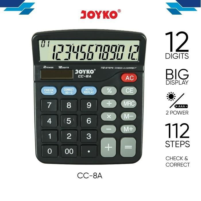 

Calculator Kalkulator Joyko CC-8 12 Digits Check Correct
