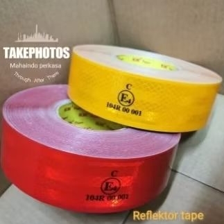 Stiker/Reflektor/Reflektif/Scotchlite/Scotlight/Ujikir/LakbanNyala-Merah