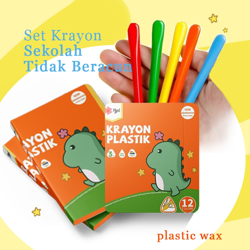 

KRAYON 12/24/36 Warna Cerah Bentuk segitiga ergonomis tidak beracun bisa dicuci Set Krayon