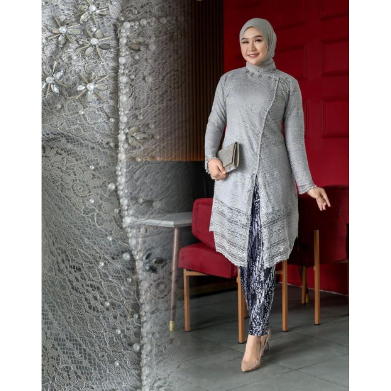 Kebaya Janggan Payet / Set Kebaya Tunik Payet / Kebaya Modern / Kebaya Brokat