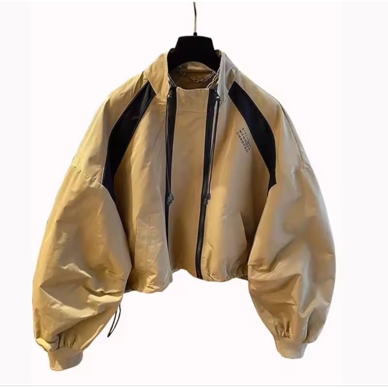 Jaket perasut pria varsity waterproof  jacket vintage unisex