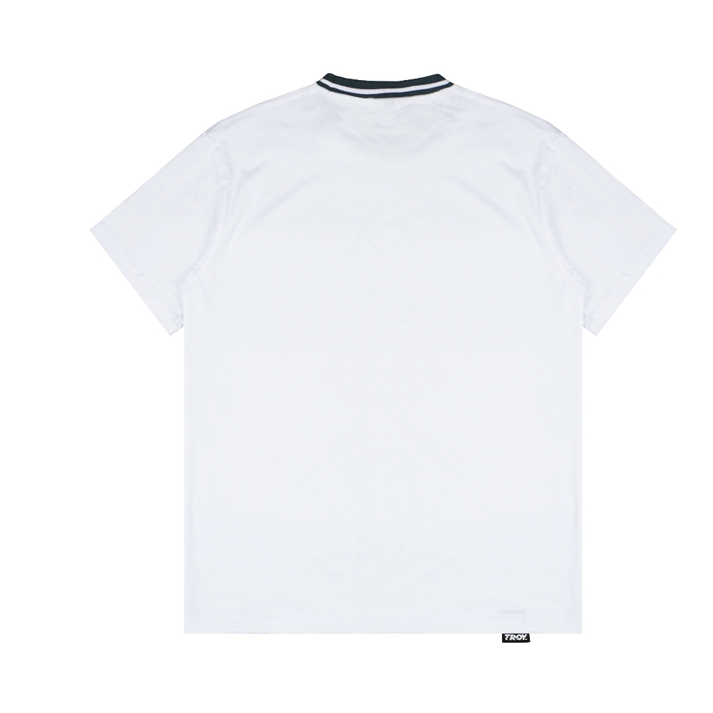 Troy Company Neck Strip Tshirt White New Culture - Kaos Lengan Pendek Kaos Putih KST 3056-2G1W