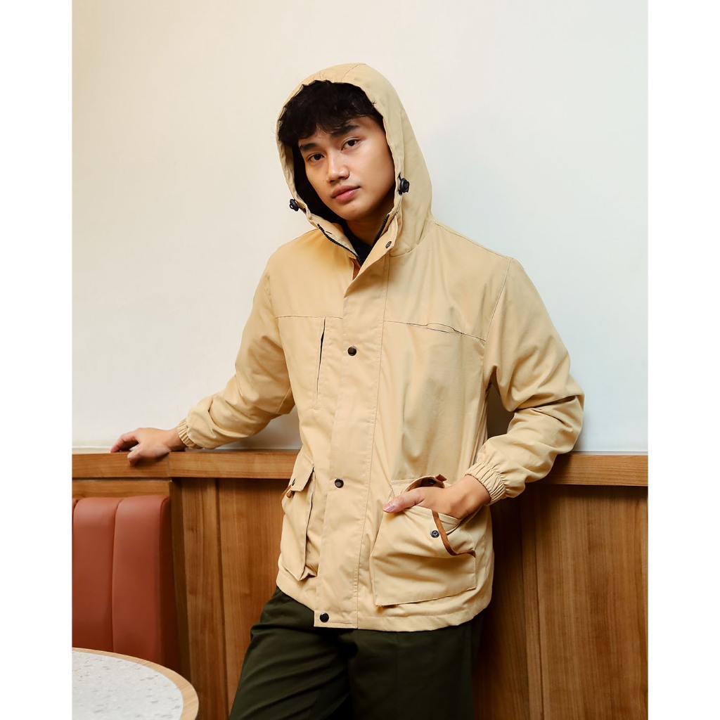 Nookly Jaket Parka Ashton Cream 2.0 Hoodie Canvas Suede