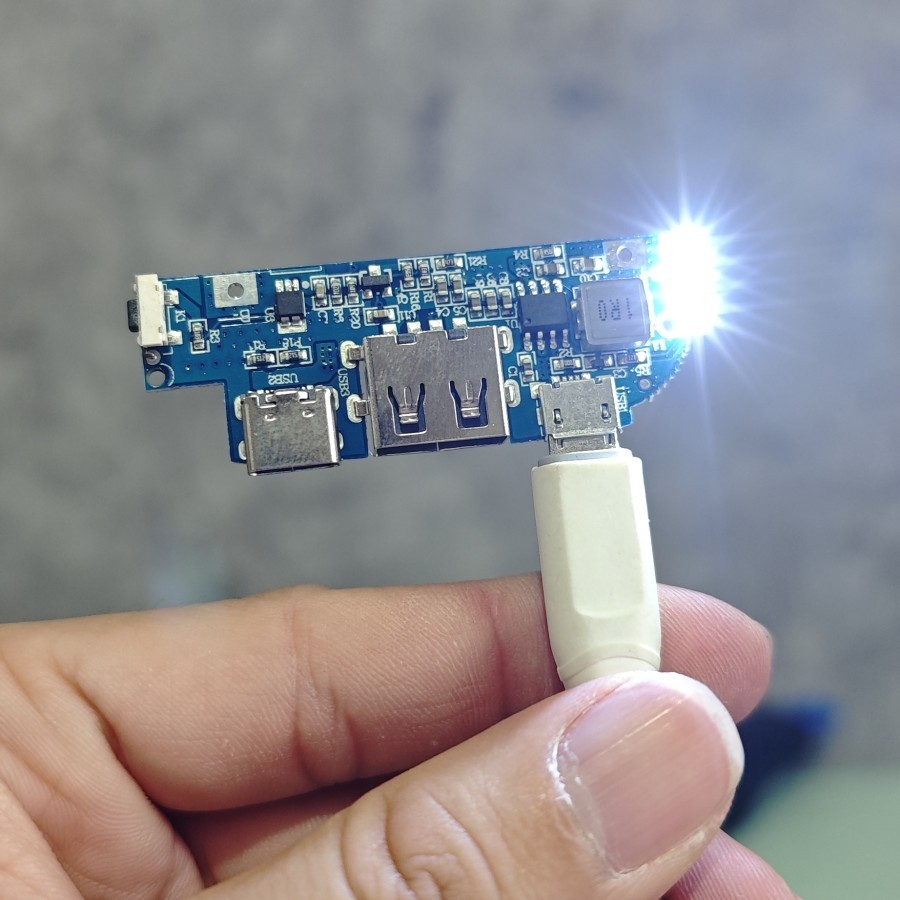 modul powerbank 2.4A fast charging micro usb type C type A indikator