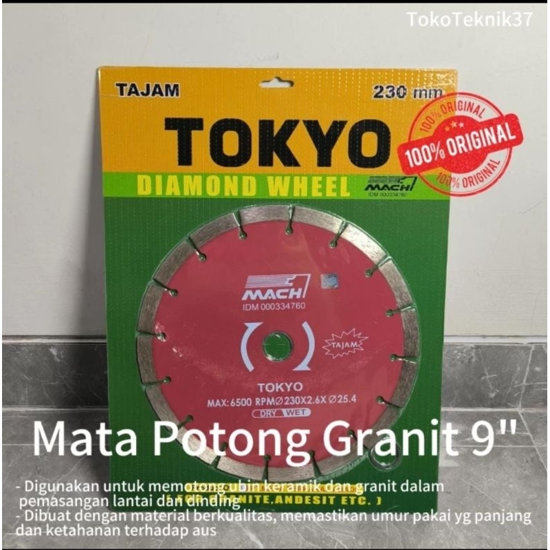 Dry Diamond Wheel Pisau Potong Granit 9" Inch Tokyo 230 mm Original
