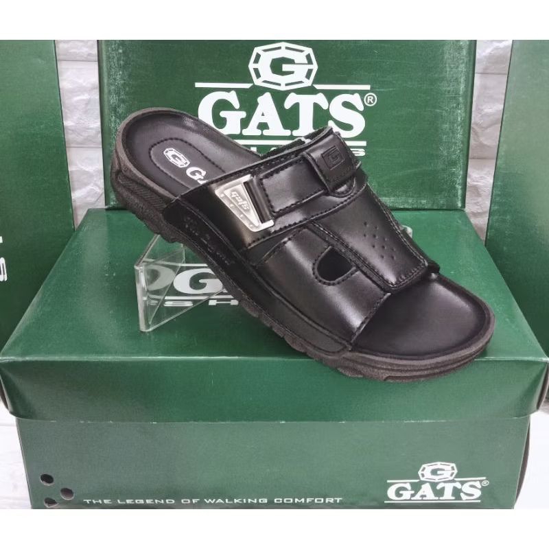 Sandal Selop Pria GATS MA503 Hitam Leather 100% Original