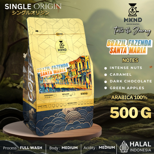 

MKND COFFEE ROASTERY - Arabika Brazil Fazenda Santa Maria 500gr | Singgel Origin | Roast Beans