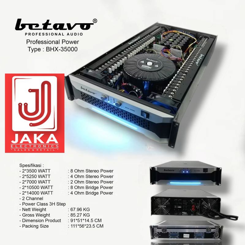 Jaka Power Amplifier Betavo Class 3H STEP 2 x 3500 WATT 8 OHM