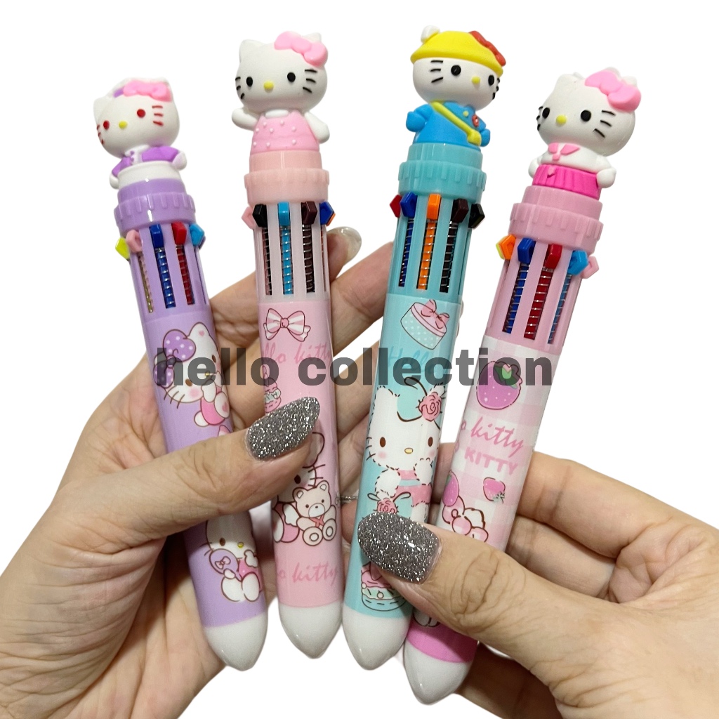 

Pen Anak 10 Warna Hello Kitty 3D Pulpen Gel Cetek Karakter Kartun Lucu 0.5mm