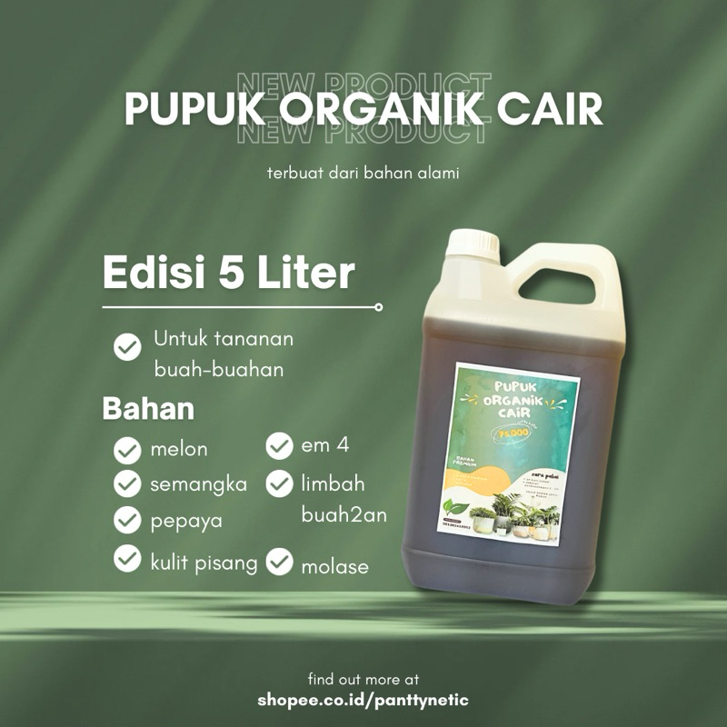 Pupuk Organik Cair 5 Liter | Tanamanku.co