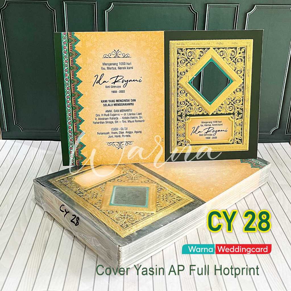 

Cover Buku Yasin Foil / CY 28 / Cover Buku Yasin Bahan AP Emboss Hotprint Fullcolour