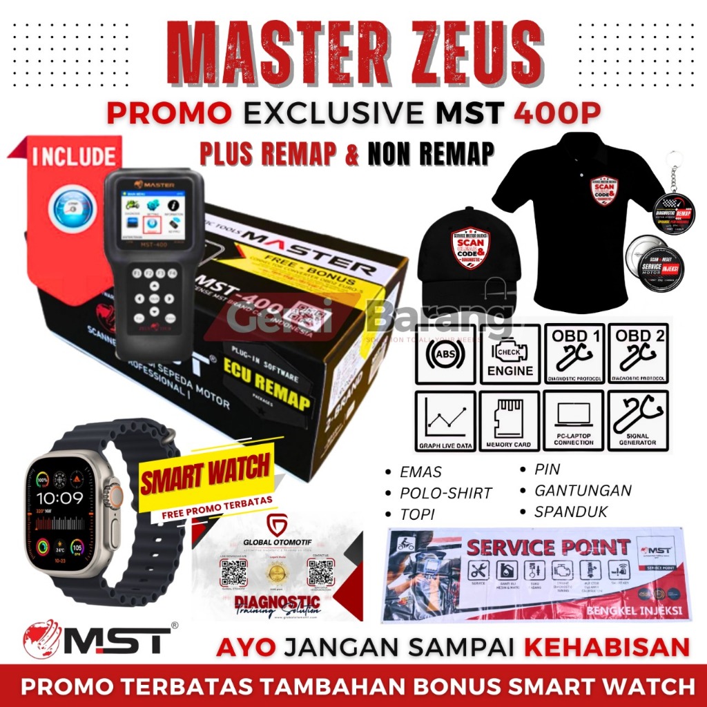Scanner Motor Master Zeus MST-400 Sudah Termasuk Fitur Remap