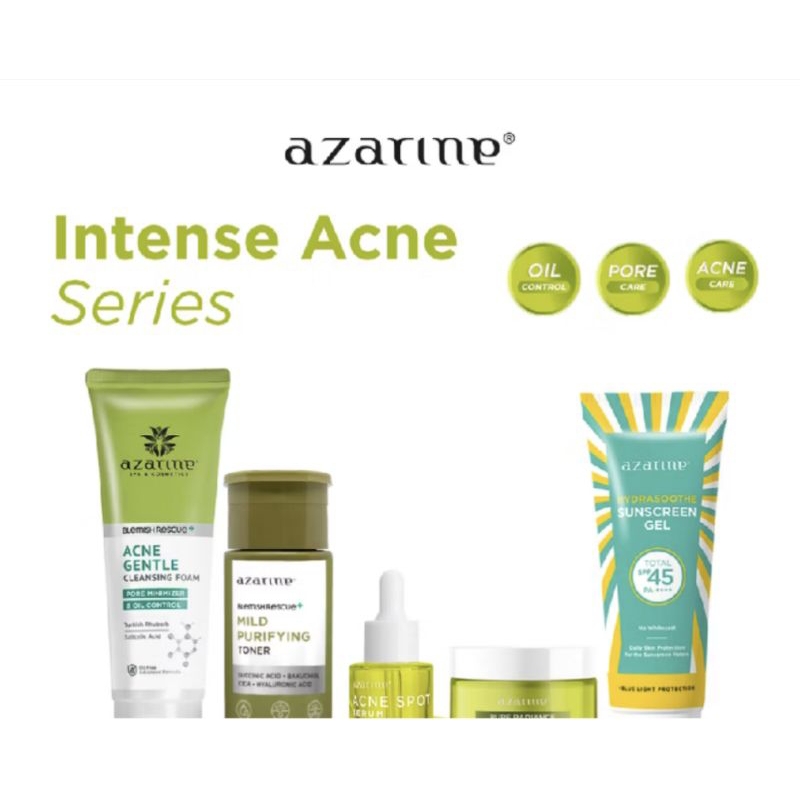 Azarine intense acne 5 pcs paket skin untuk mengatasi jerawat