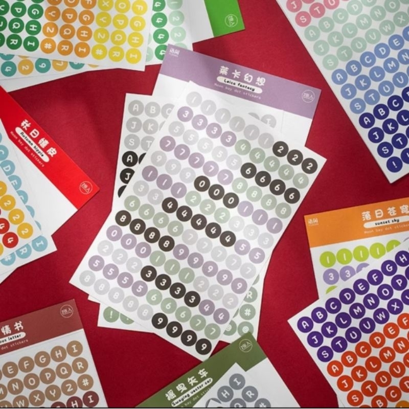 

2 lmbr stiker huruf / sticker alphabet cute dekor buku catatan hias diary jurnal planner