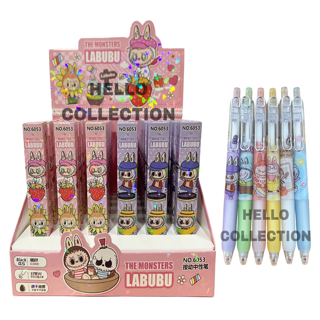 

Pen Anak Blind Box Labubu Pulpen Gel Cetek Surprise Karakter Kartun Lucu Imut 0.5mm