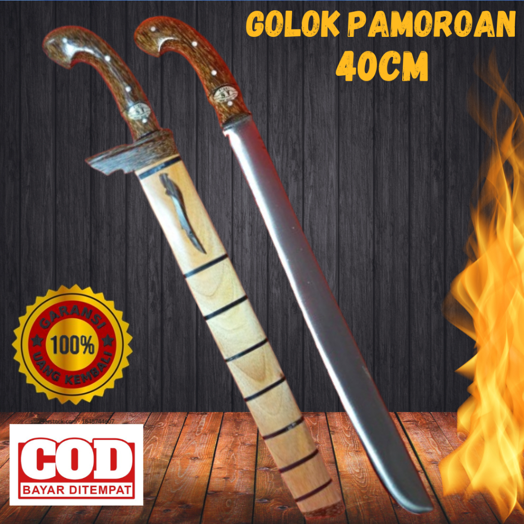Perkakas kebun - golok pamoroan 40,cm asli Golok Kebun Baja per Asli