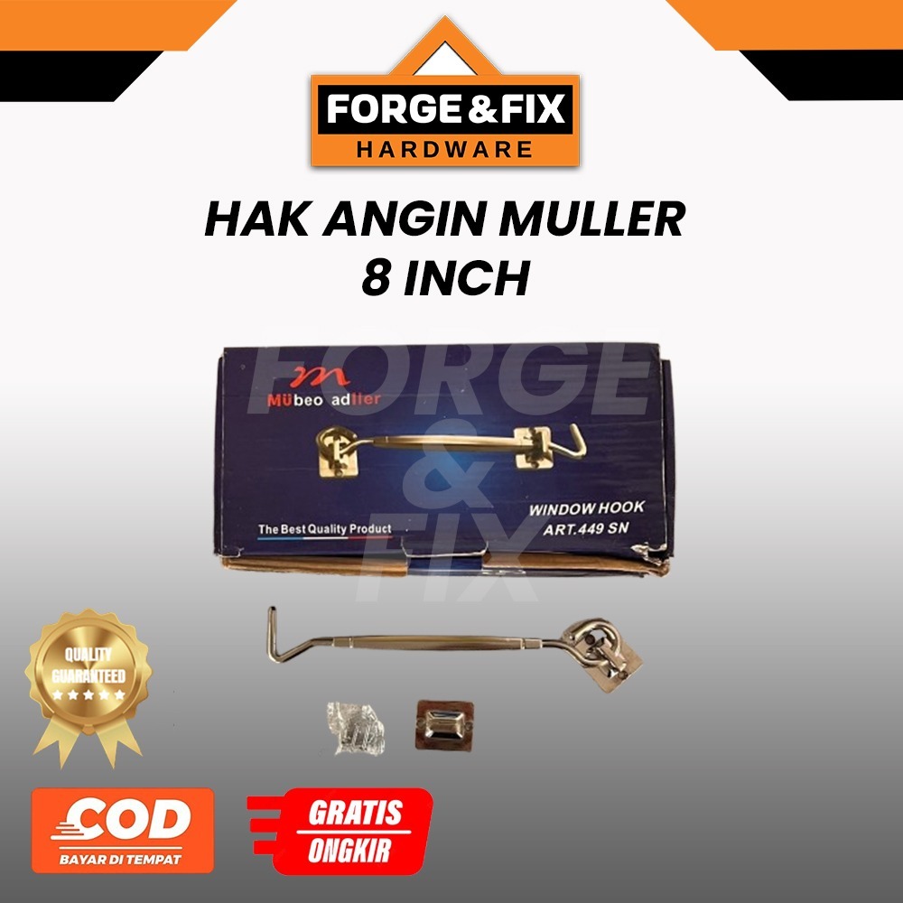 MULLER Hak Angin Tebal Besi Window Stay Hook 8 Inch
