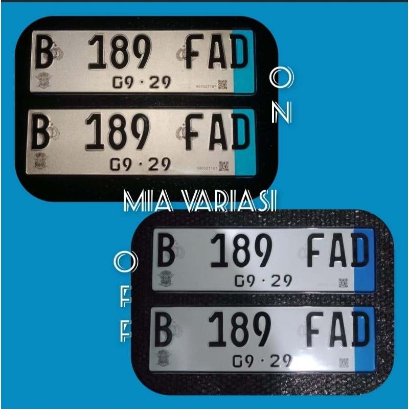 plat mobil listrik reflektif barcode