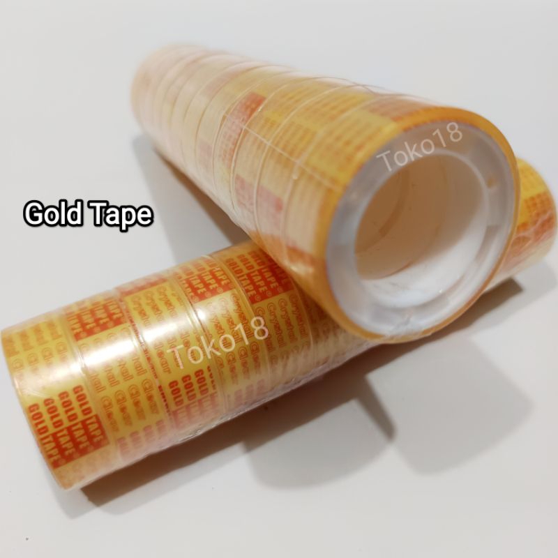 

1 Rol Solasi Bening Gold Tape Kecil(Isi 12 Pcs)