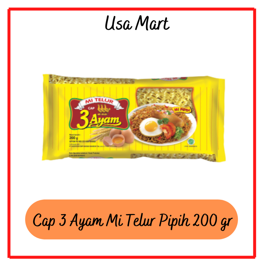 

Cap 3 Ayam Mie Telur Pipih 200gram