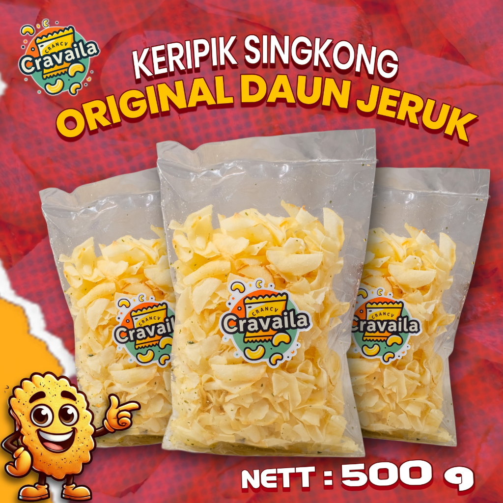 

Original Cravaila Kripik singkong | Ringan, Asin & Renyah - 500 Gram