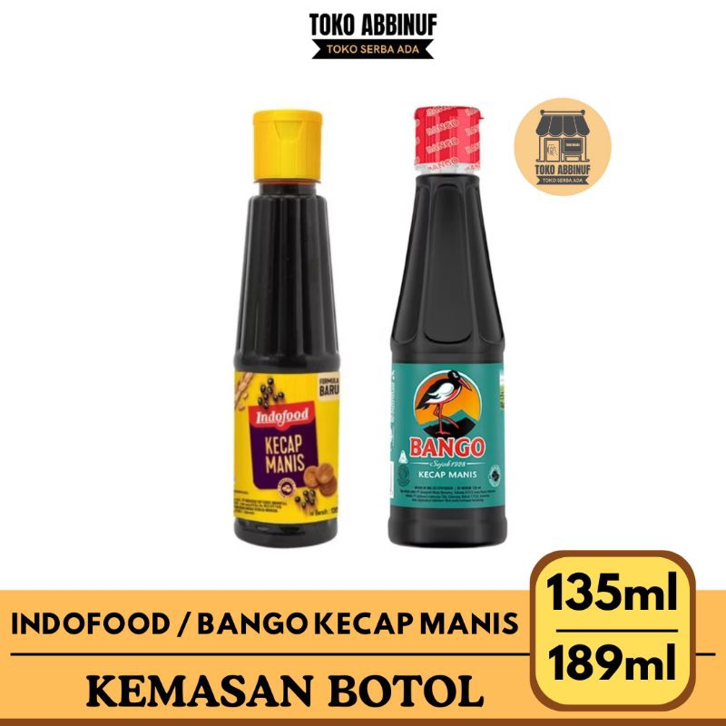 

1 PCS - INDOFOOD KECAP MANIS BOTOL 135ml - BANGO KECAP MANIS BOTOL 189g