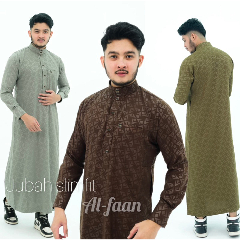 jubah alfaan Embos terbaru lengan panjang