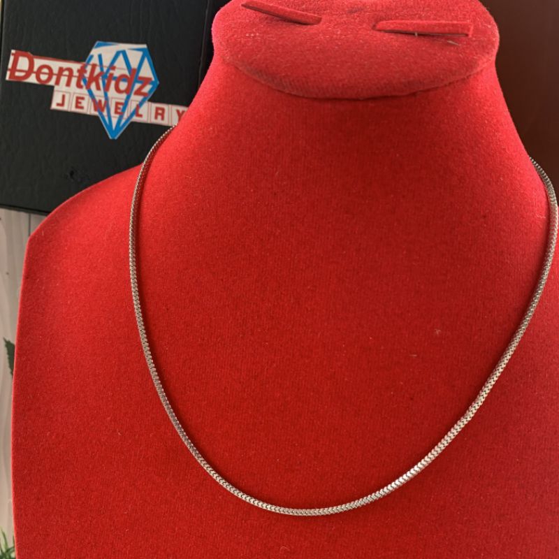KALUNG titanium MILANO KACA PERAK BERLAPIS EMAS cowok cewek
