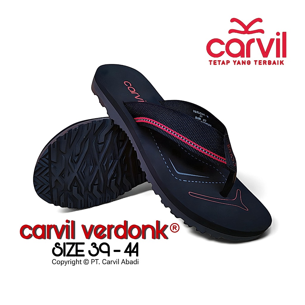 CARVIL - Sandal Jepit Outdoor CARVIL VERDONK Original Pria/Remaja, Sendal Gunung Karet Cowok Legend
