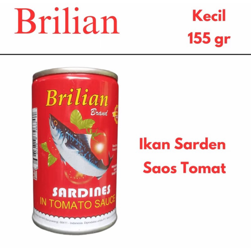 

Ikan Sarden Kaleng Brilian Murah 155gr Food