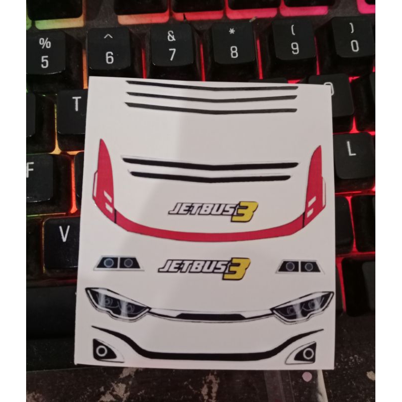 (KODE 017 ONE ONLY )STIKER HEADLAMP UNTUK MINIATUR BUS SKALA 1 : 35 ANTI AIR SUDAH POTONG SESUAI POL