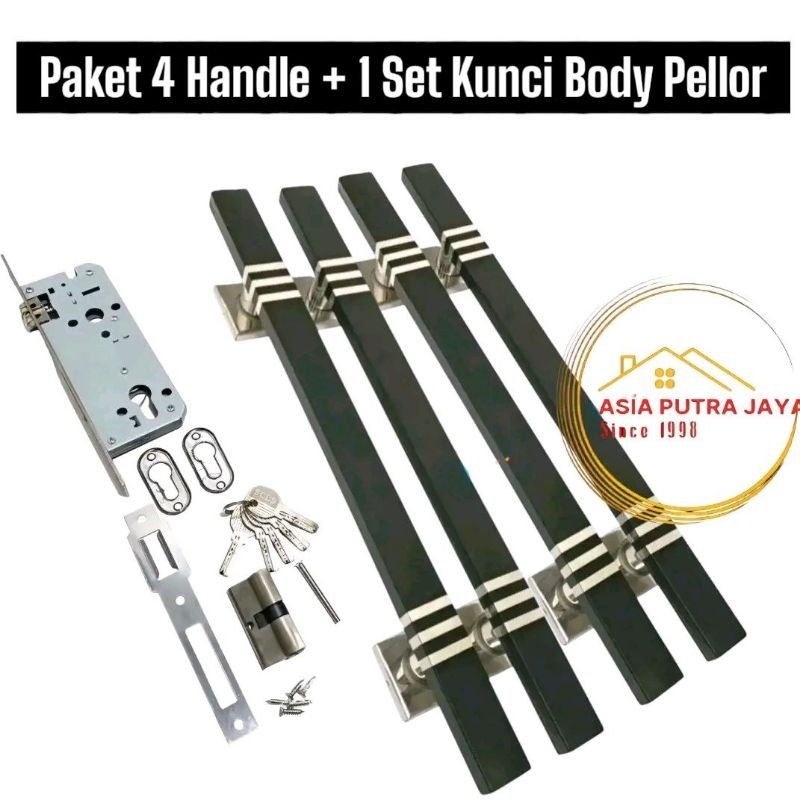 Paket Handle Pintu Rumah Plus Body Kunci Pellor Panjang 33 cm 45 cm 60 cm Gagang Tarikan Pintu Rumah