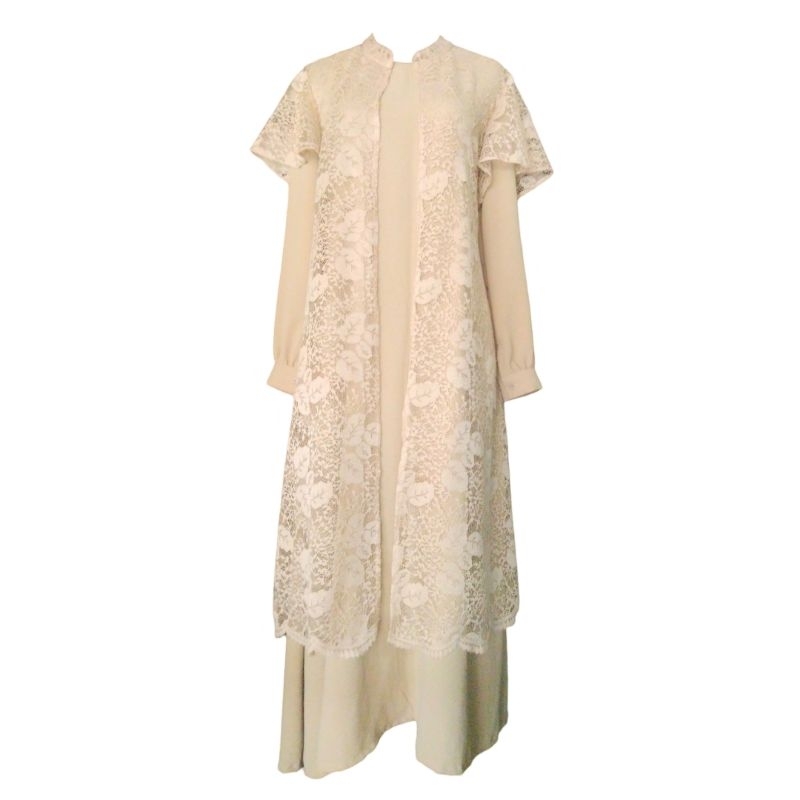 Set outer brokat dan Gamis