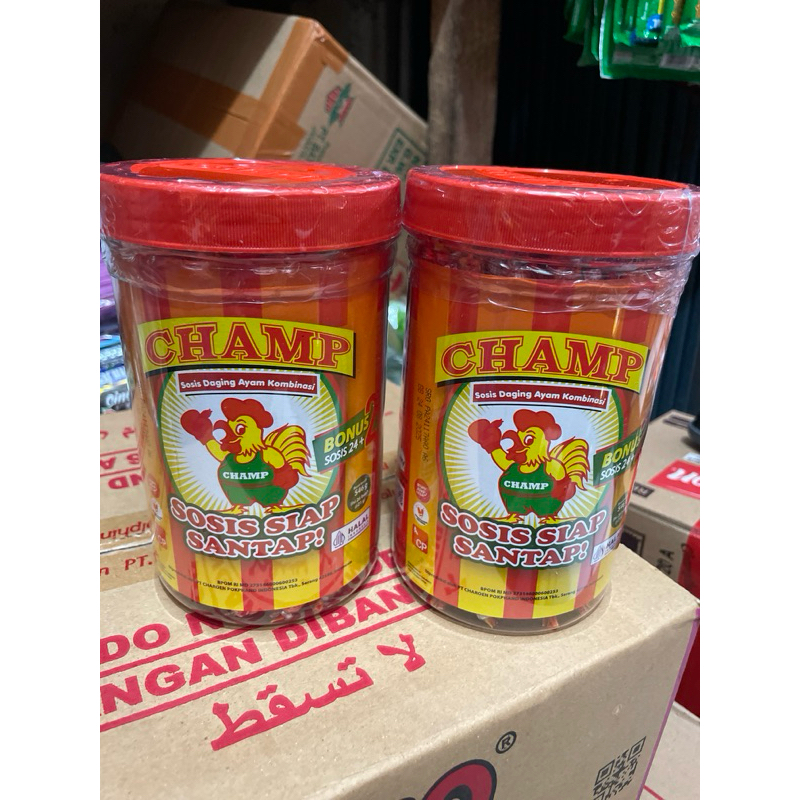 

Sosis Champ daging ayam 1 toples isi 24+2 pcs