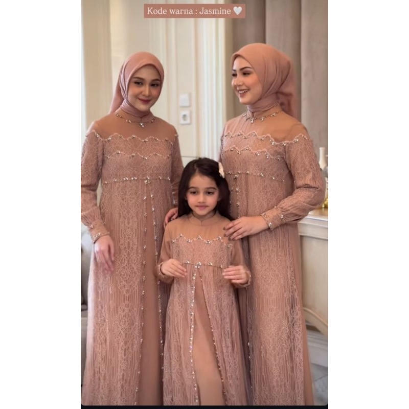 ALUNA DRESS MOM AND KIDS ORI KALEELA (READY)