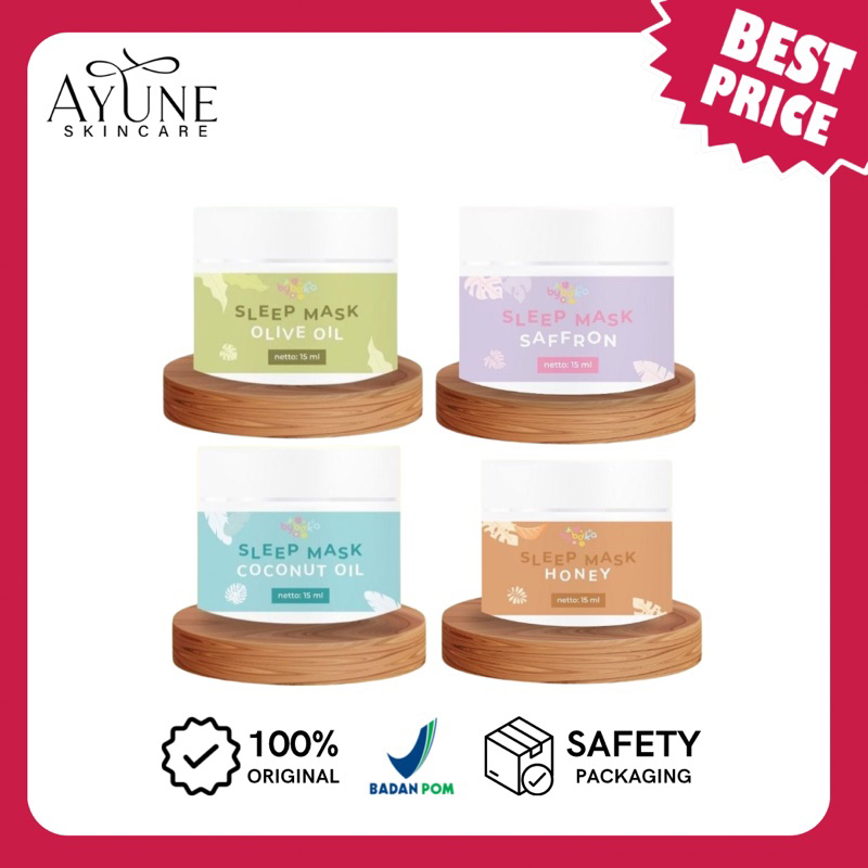 BYBDKA.ID SLEEPING MASK PACKAGING BARU BPOM TANPA DUS DAN KEMASAN KACA‼️ COCONUT OIL SAFFRON HONEY O