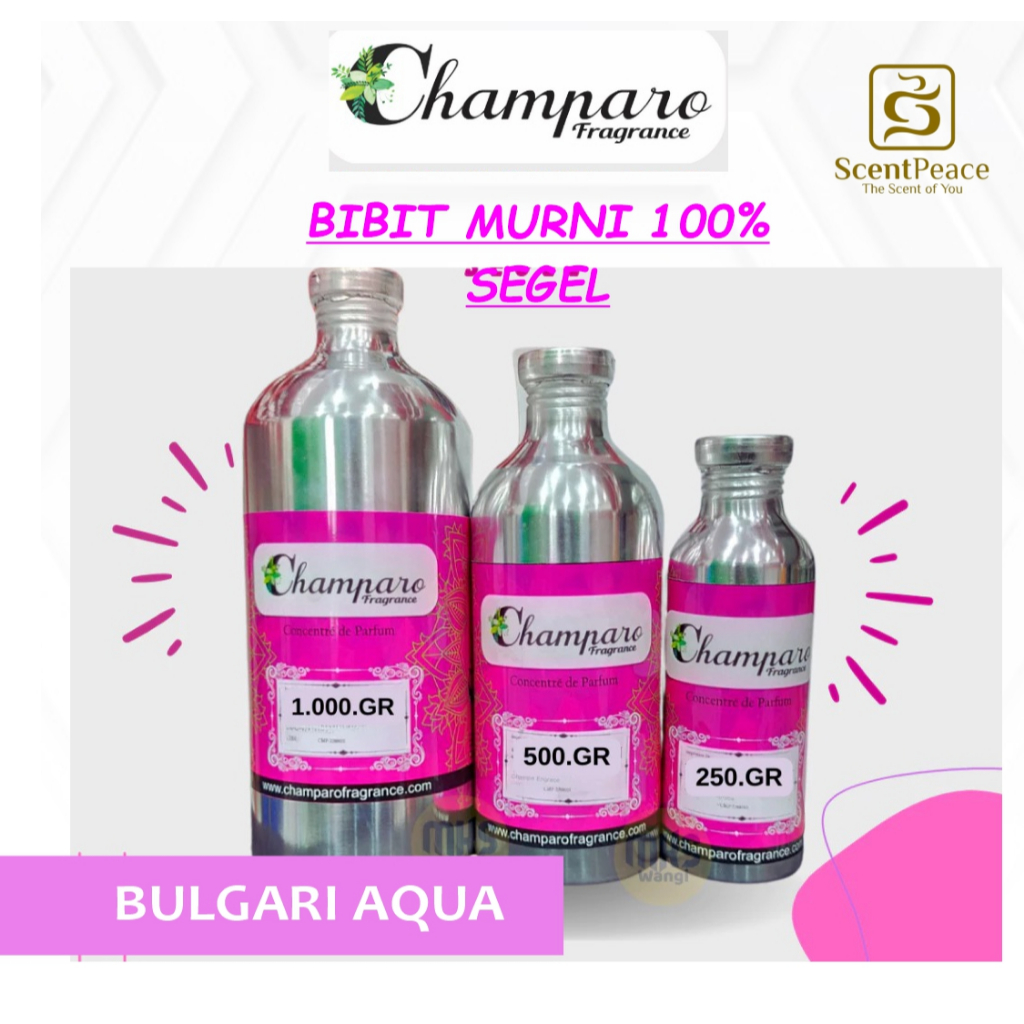 Bibit Parfum Champaro Fragrance Murni 100% Original Segel pabrik (Aroma Bulgari Aqua)