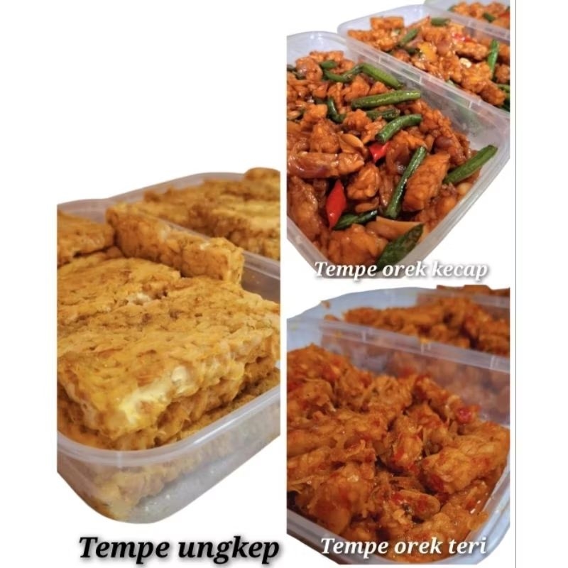 

tempe ungkep bumbu kuning/ tempe orek kacang panjang/ tempe orek teri/rozen food/ lauk siap makan