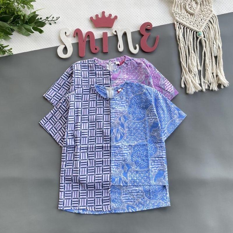 Blus Batik Anak Pagar Ungu Lilac Blus Batik Anak Perempuan Katun Halus Adem Nyaman Dipakai Cocok