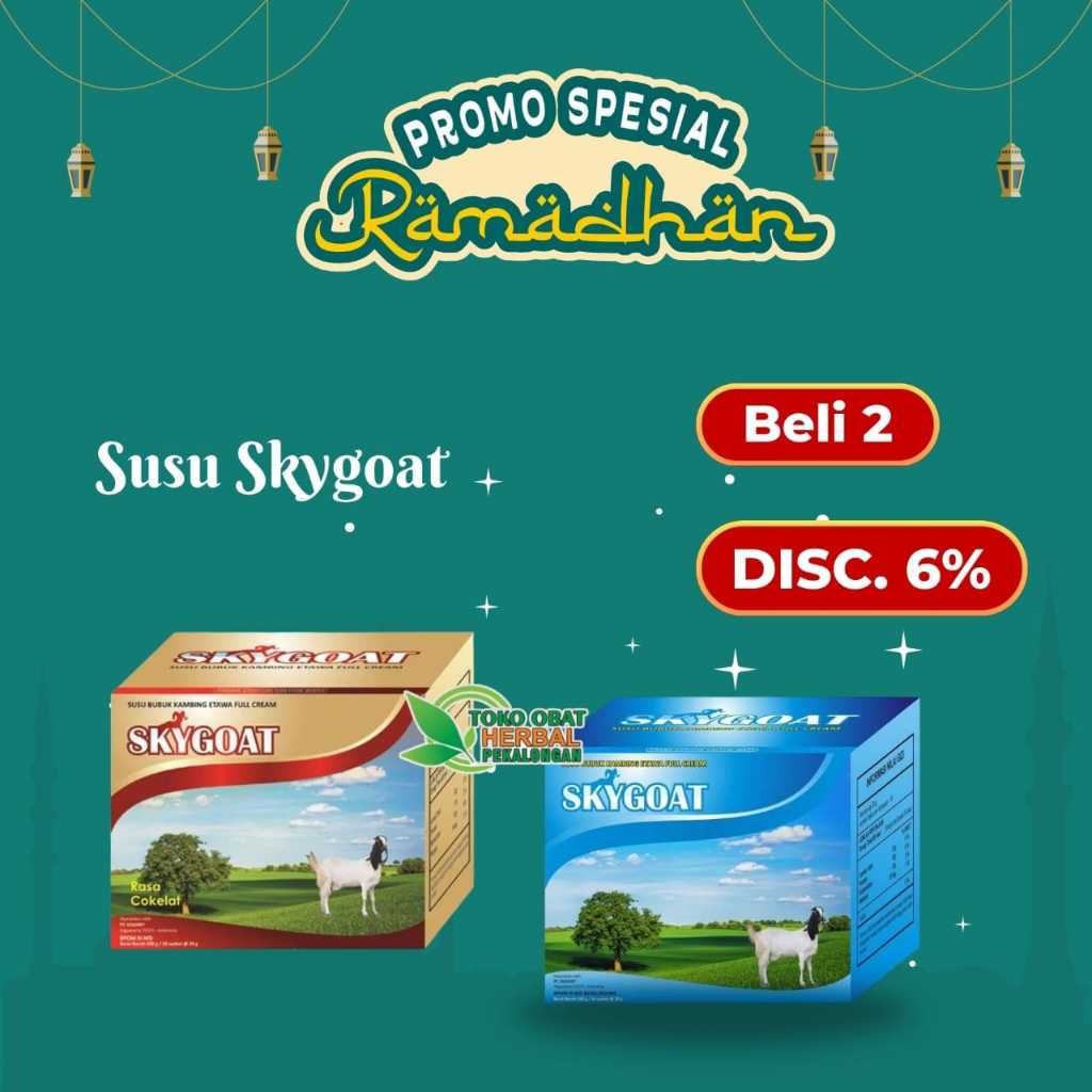 

SKYGOAT Susu Kambing Etawa Dengan Krim Bubuk Dua Rasa Original dan Cokelat | Susu Kambing Skygoat Per Box Isi 10 Sachet