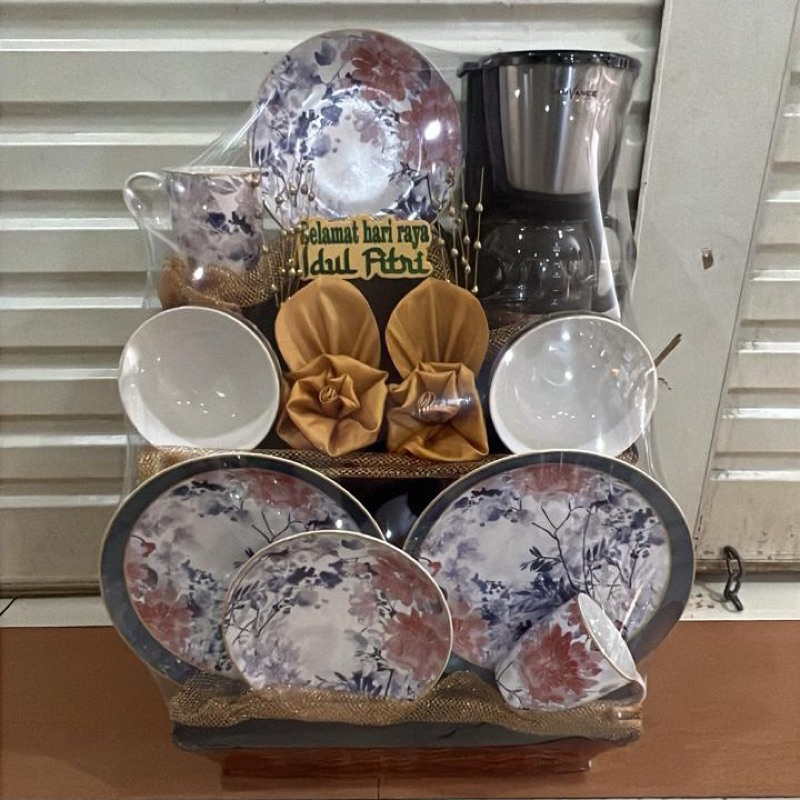 

parcel dinnerset sango/parcel pecah belah/parcel kopimeker/hadiah hampers lebaran 2025