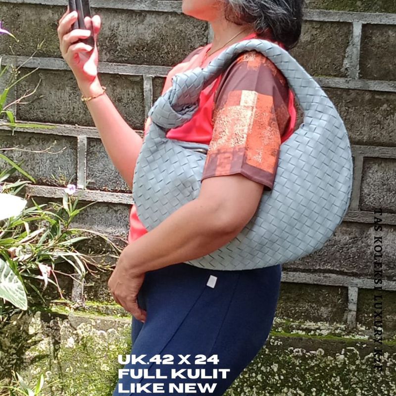 Tas wanita preloved Bott** Zipper Riri, kulit asli